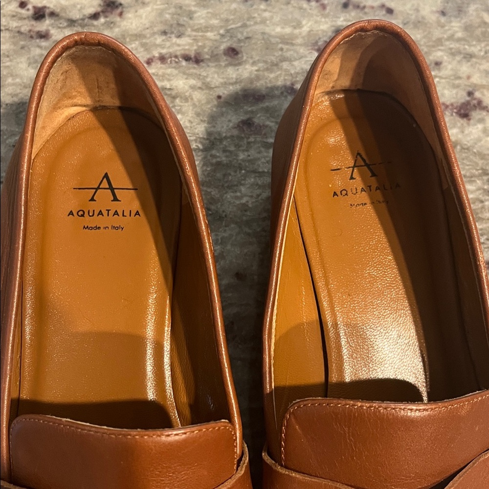 Aquatalia Brown Leather Loafers - Picture 6 of 6